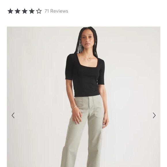 Lexi Rib Square Neck Cropped Top, Size M - Picture 5 of 14